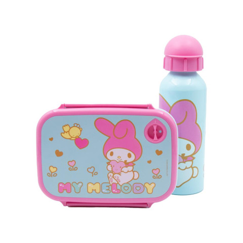 Τσάντα Πλάτης 2Θ+Σετ Παγούρι με Φαγητοδοχείο+Σουπλά My Melody (Νηπιαγωγείο/Παιδικός)