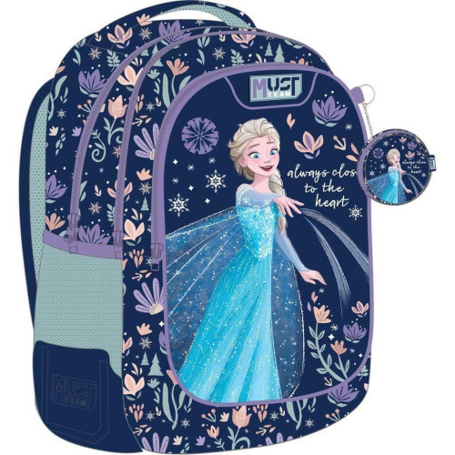 Τσάντα Πλάτης 3Θ με Πορτοφολάκι και Κασετίνα Βαρελάκι 2Θ Frozen (Δημοτικό)
