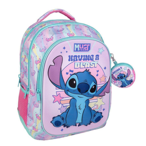 Τσάντα Πλάτης 3Θ με Πορτοφολάκι+Σετ Φαγητοδοχείο με Παγούρι+Σουπλά Stitch (Δημοτικό)