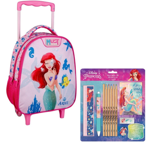 Τσάντα Τρόλεϊ 2Θ και Σχολικό Σετ 11 τμχ Ariel (Νηπιαγωγείο/Παιδικός)