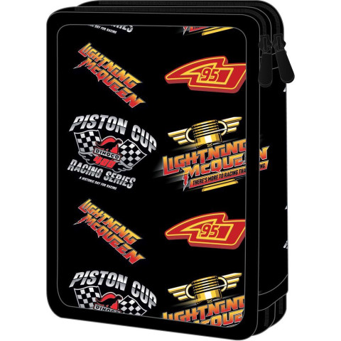 Τσάντα Πλάτης 3Θ με Πορτοφολάκι και Κασετίνα Γεμάτη Διπλή Cars (Δημοτικό)