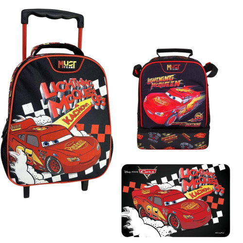 Τσάντα Τρόλεϊ  2Θ+Ισοθερμικό Τσαντάκι Φαγητού+Σουπλά Cars (Νηπιαγωγείο/Παιδικός)