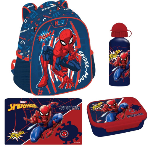 Τσάντα Πλάτης 2Θ+Σετ Φαγητοδοχείο με Παγούρι+Σουπλά Spider - Man Pow (Νηπιαγωγείο/Παιδικός)