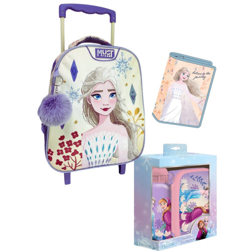 Τσάντα Τρόλεϊ 2Θ και Σετ Φαγητοδοχείο με Παγούρι και Κασετίνα Γεμάτη Frozen (Νηπιαγωγείο/Παιδικός)