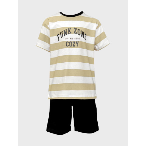 Σετ Κοντομάνικο με Σορτς Καλοκαιρινό 2τμχ |ΜΠΕΖ-ΜΑΥΡΟ 225100011