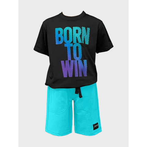 Σετ Κοντομάνικο με Σορτς Καλοκαιρινό 2τμχ |ΜΑΥΡΟ-ΤΙΡΚΟΥΑΖ 22510033