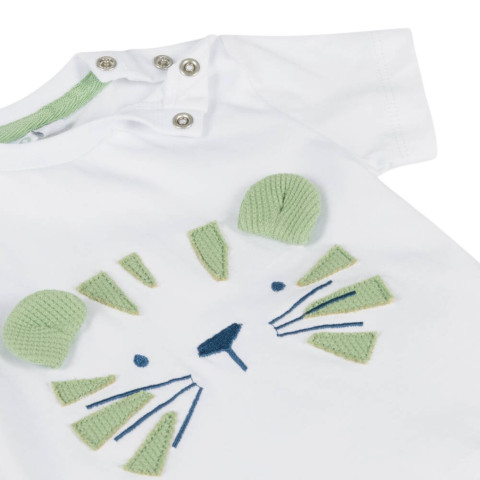 Σετ Κοντομάνικο με Σορτς 2τμχ Λευκό-Πράσινο I Do-4B153/00