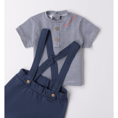 Ολόσωμη φόρμα με χιαστή πλάτη και κοντομάνικο μπλουζάκι I Do 4B014/00