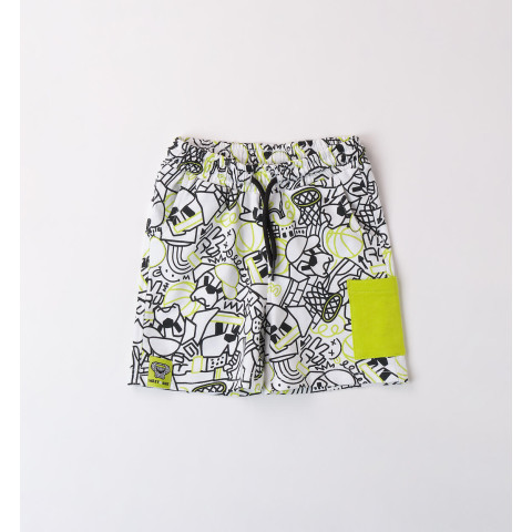 Βερμούδα αγόρι λευκή-λάιμ τσέπη -I Do 4B297/00