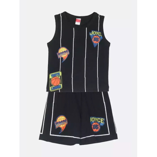 Παιδικό Σετ Αμάνικο με Σορτς Καλοκαιρινό 2τμχ Μαύρο 2512149