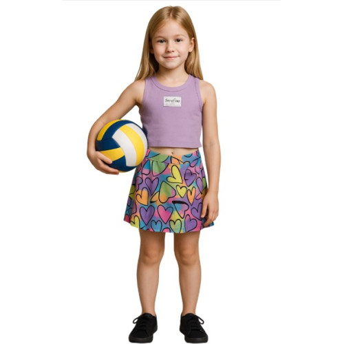 Σετ αμάνικο με σορτσόφουστα τύπου Μωβ 6699