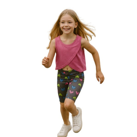 Σετ αμάνικο με άνοιγμα με ποδηλατικό κολάν Μωβ 6696