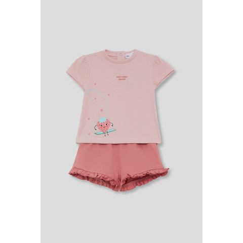 Σετ 2τμχ με σόρτς "Have a great summer"  Ροζ 263001