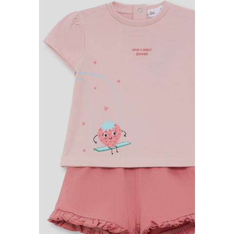 Σετ 2τμχ με σόρτς "Have a great summer"  Ροζ 263001