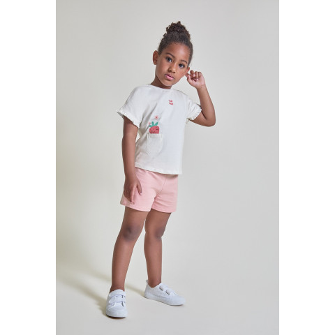 Σετ 2τμχ με σόρτς φραουλίτσα Εκρού 263005