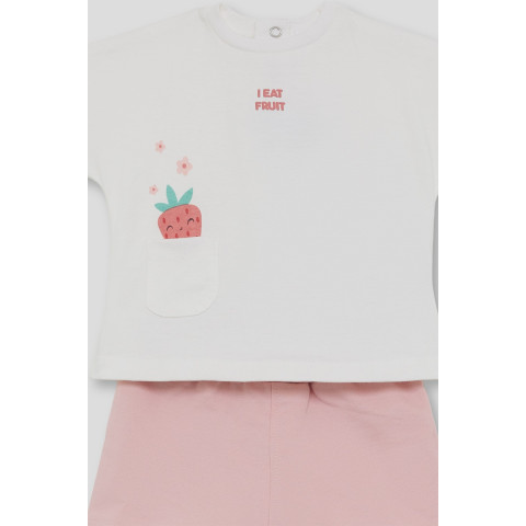 Σετ 2τμχ με σόρτς φραουλίτσα Εκρού 263005