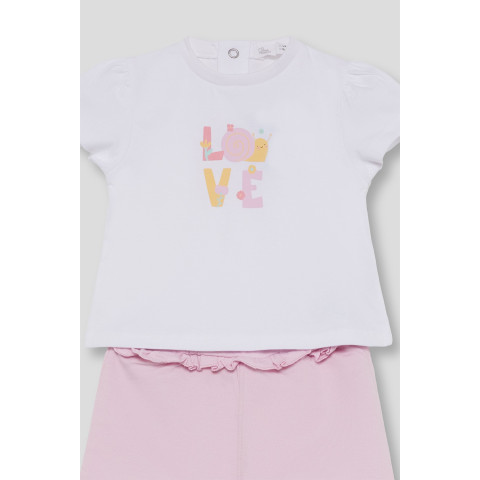 Σετ 2τμχ με σόρτς "Love" Ροζ 263011