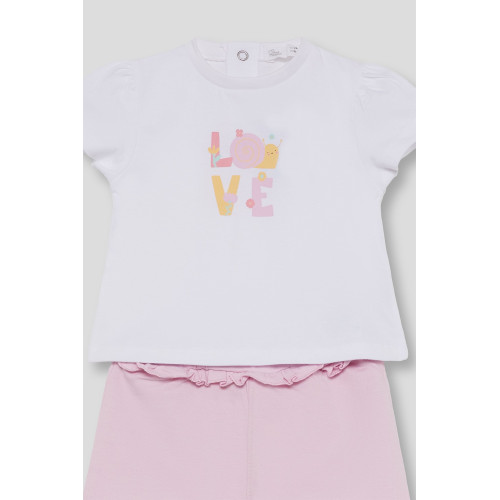 Σετ 2τμχ με σόρτς "Love" Ροζ 263011