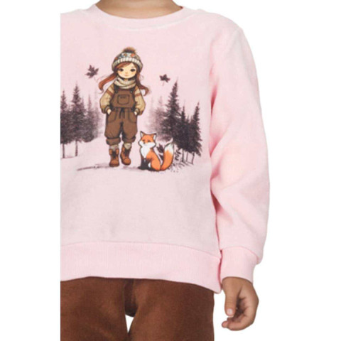 Βελούδο σετ με κοτλέ κολάν "Forest Mood" Ροζ-Καφέ