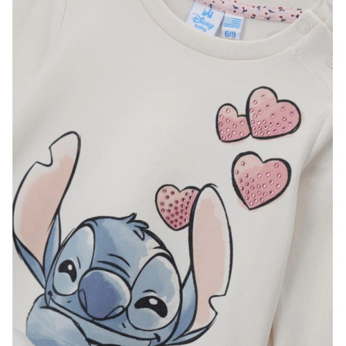Μπλούζα μακό Lilo & Stitch Off white 