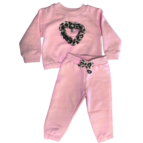 Σετ Φόρμας  Λεοπάρ Καρδιά - Ροζ