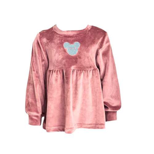 Σετ Βελούδο 2τμχ με Κολάν - Απαλό Ροζ