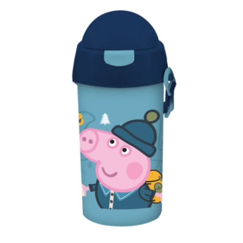 ΠΑΓΟΥΡΙ 500ML ΠΛΑΣΤΙΚΟ ME ΚΑΛΑΜΑΚΙ 9X19 PEPPA PIG (ΜΠΛΕ)