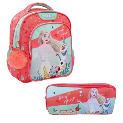 Τσάντα Πλάτης 2Θ και Κασετίνα Βαρελάκι Frozen (Νηπιαγωγείο/Παιδικός)