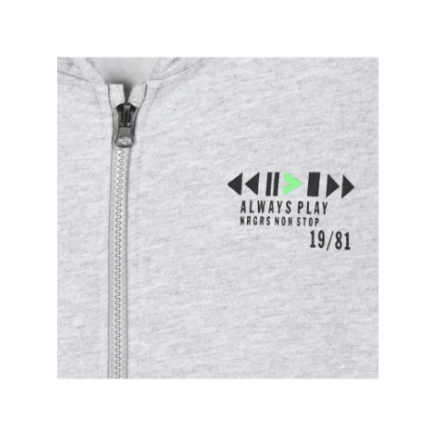 Ζακέτα φούτερ με κουκούλα και τύπωμα για αγόρι | ΜΕΛΑΝΖΕ