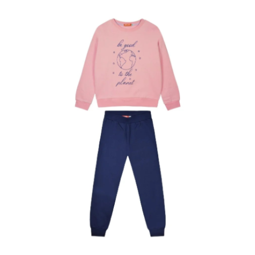 Φόρμα φούτερ σετ μπλούζα με τύπωμα και παντελόνι με χνούδι | ΙΝΤΙΓΚΟ