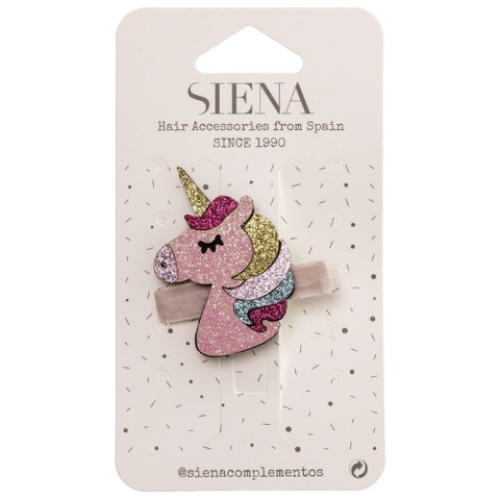 Κλιπ ΜΟΝΟΚΕΡΟΣ με glitter ΡΟΖ