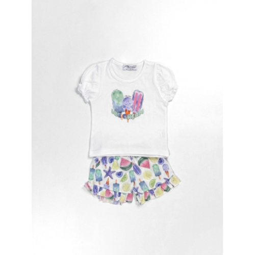 Σετ 2 τμχ με Σορτσόφουστα Λευκό-Πολύχρωμο 22540001