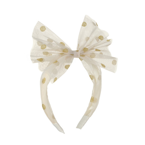 Παιδική Ιβουάρ Στέκα Τούλι Με Χρυσό Πουά