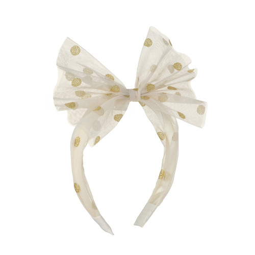 Παιδική Ιβουάρ Στέκα Τούλι Με Χρυσό Πουά