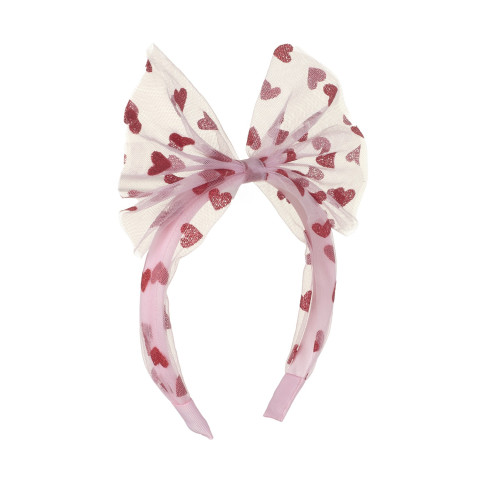 Παιδική Ροζ Στέκα Τούλι Με Κόκκινες Καρδιές