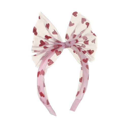 Παιδική Ροζ Στέκα Τούλι Με Κόκκινες Καρδιές