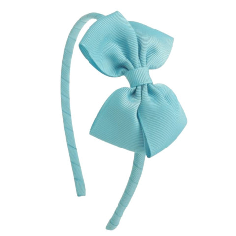 Στέκα Μαλλιών με Φιόγκο Γκρο-Sky Blue