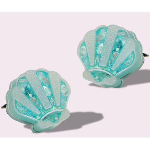 Σκουλαρίκια με κυανό κοχύλι