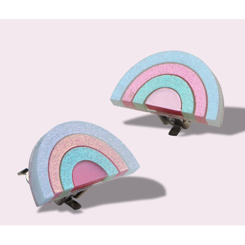 Σκουλαρίκια με κλιπ σε σχήμα ουράνιου τόξου
