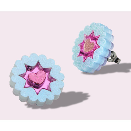 Σκουλαρίκια με αστεράκια και καρδιές (για τρυπημένα αυτάκια)