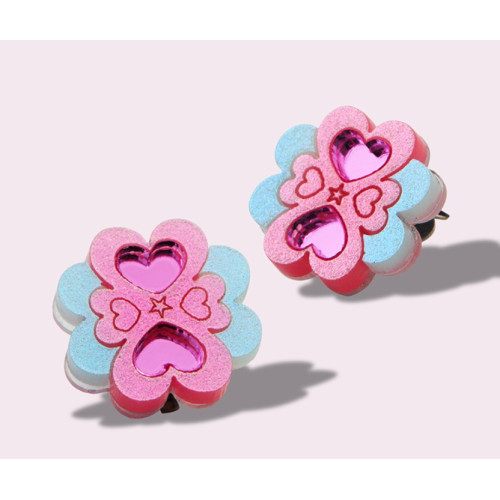 Σκουλαρίκια με κλιπ σε σχήμα καρδιάς Καλειδοσκόπιο