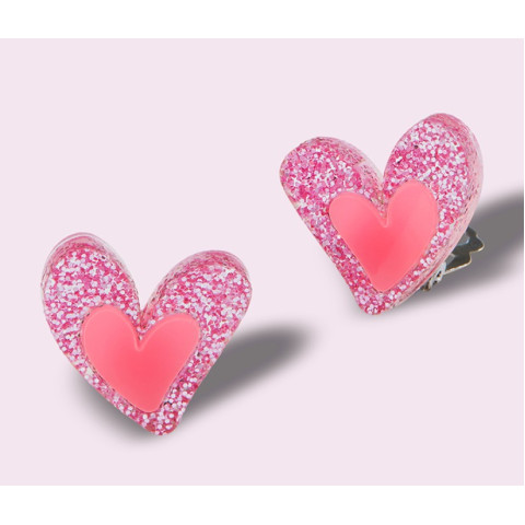 Σκουλαρίκια με κλιπ σε σχήμα καρδιάς