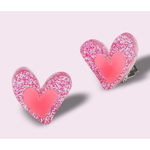 Σκουλαρίκια με κλιπ σε σχήμα καρδιάς