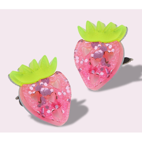 Σκουλαρίκια με κλιπς σε σχήμα φράουλας