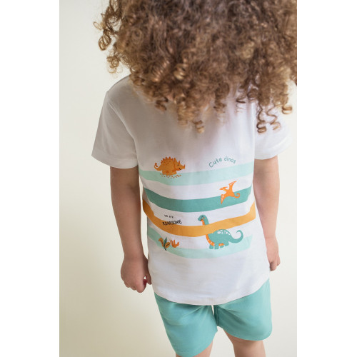 Σετ 2τμχ με σόρτς Δεινόσαυροι "Cute Dinos" Μέντα 264054