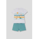 Σετ 2τμχ με σόρτς Δεινόσαυροι "Cute Dinos" Μέντα 264054