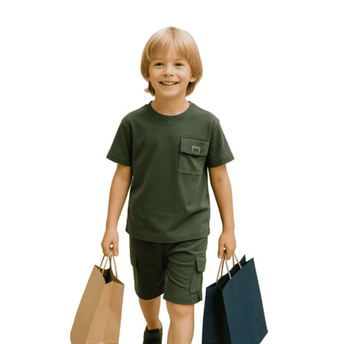 Σετ 2τμχ βερμούδα cargo Χακί 6803