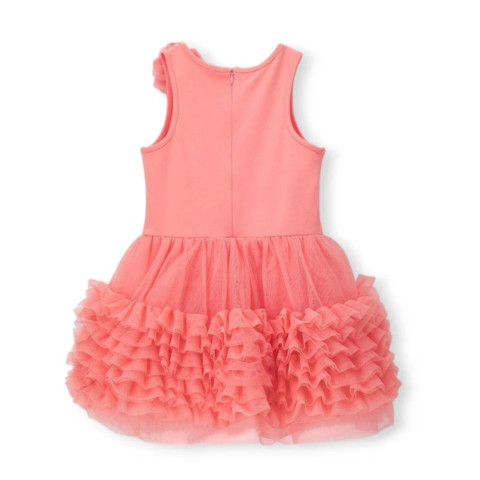 Φόρεμα με τούλι και απλικέ λουλούδι Κοραλλί DGP3137F