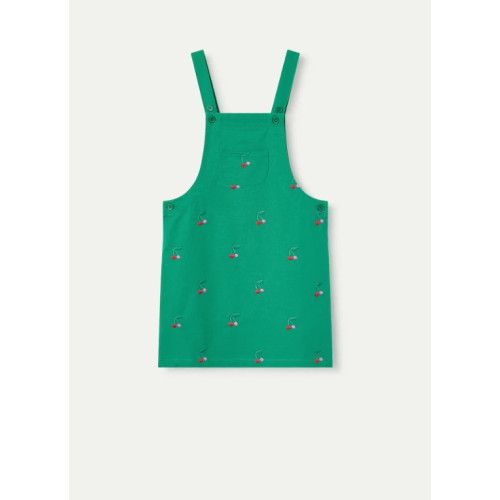 Φόρεμα Σεραφάν με Κερασάκια Πράσινο 61M/43418