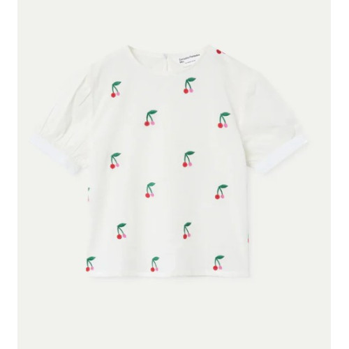 Μπλουζάκι Κοντομάνικο με Κερασάκια Λευκό 61M/43420
